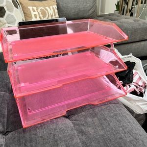 Pink desk organizer